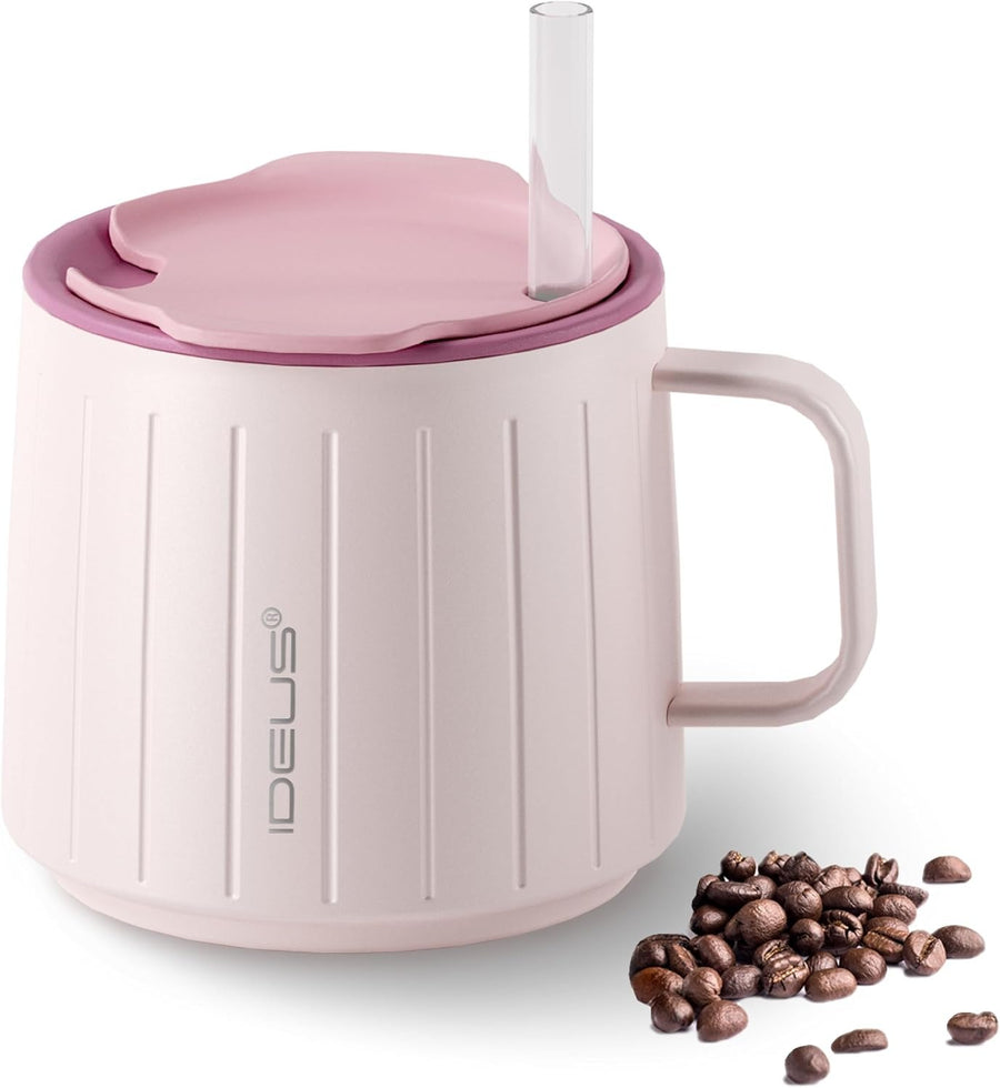 IDEUS Insulated Mug with Straw and Handle