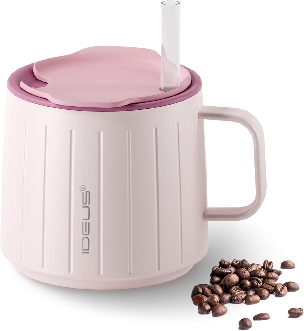 IDEUS Insulated Mug with Straw and Handle