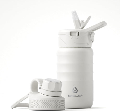 IDEUS 14oz Insulated Kids Water Bottle with Straw