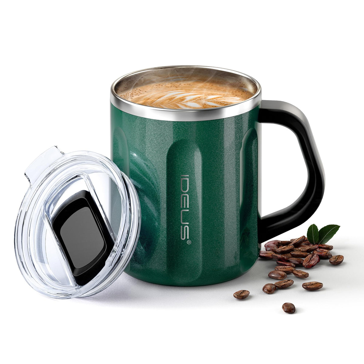 IDEUS 16oz Insulated Coffee Mug with Lid