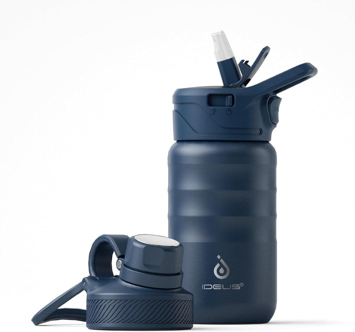 IDEUS 14oz Insulated Kids Water Bottle with Straw