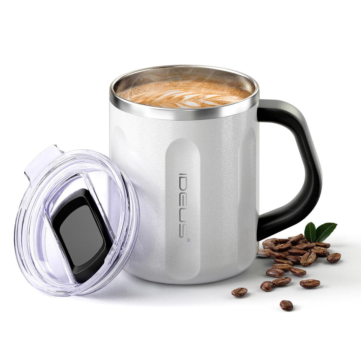 IDEUS 16oz Insulated Coffee Mug with Lid