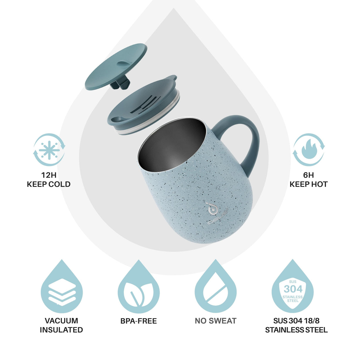 IDEUS Egg-Shaped Insulated Coffee Cup