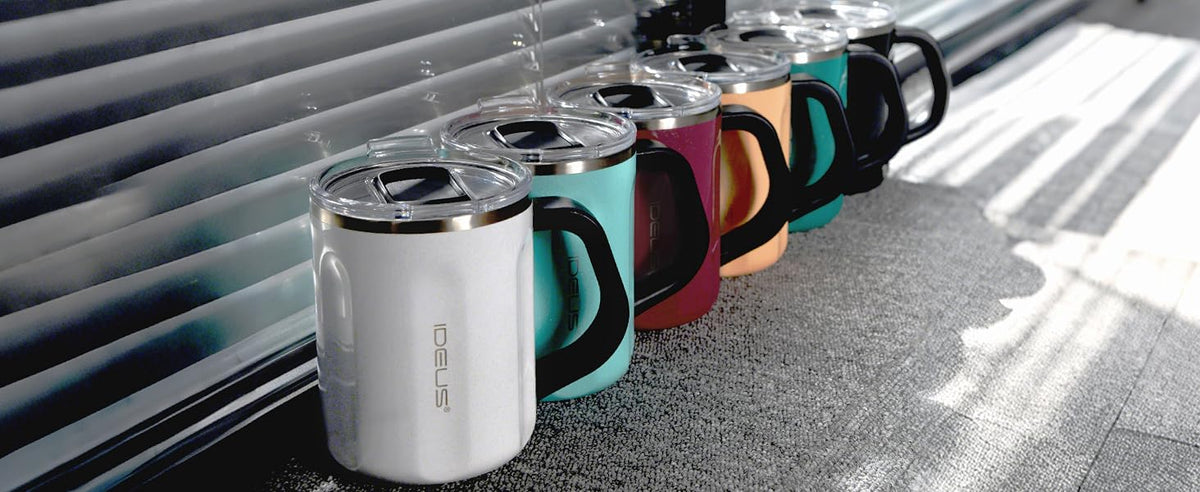 IDEUS 16oz Insulated Coffee Mug with Lid