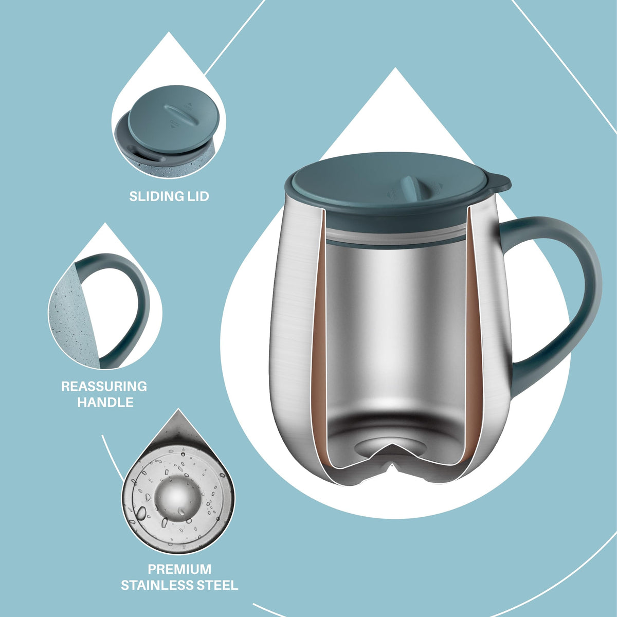 IDEUS Egg-Shaped Insulated Coffee Cup