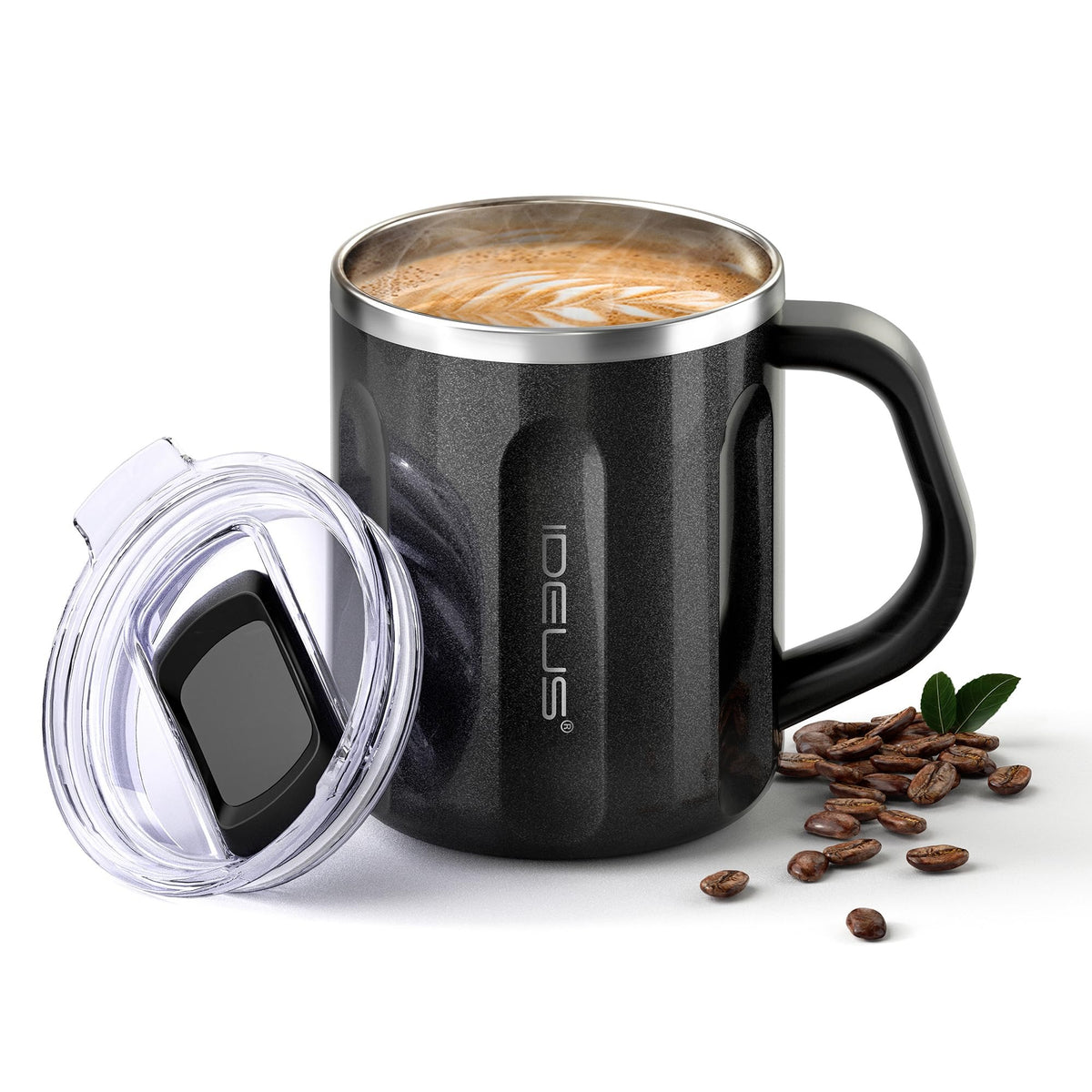 IDEUS 16oz Insulated Coffee Mug with Lid