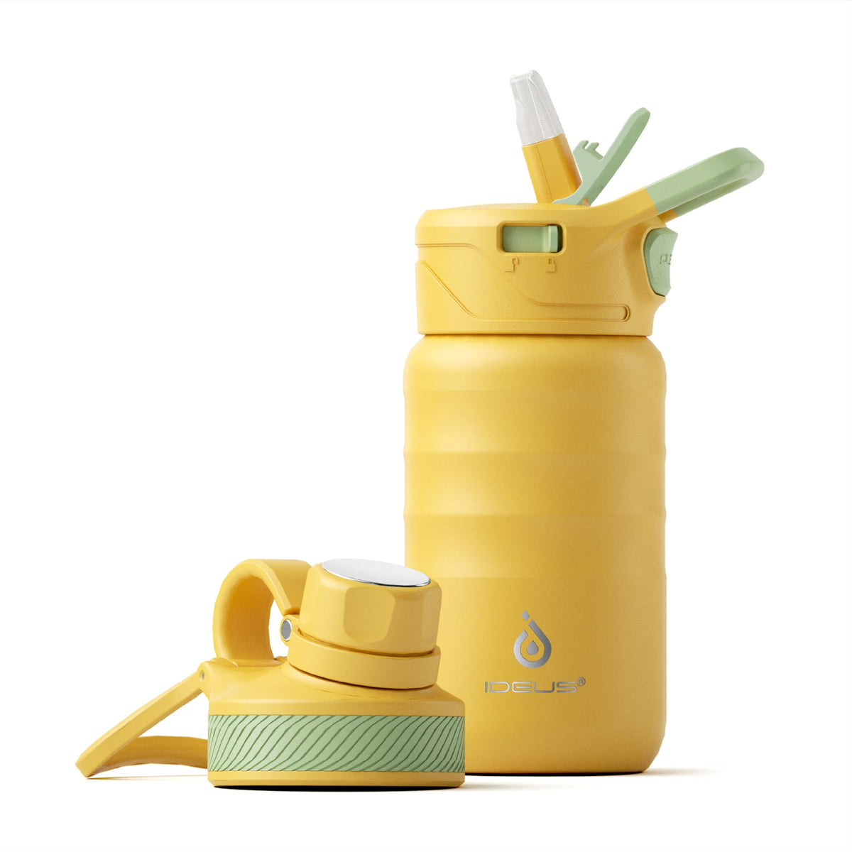 IDEUS 14oz Insulated Kids Water Bottle with Straw