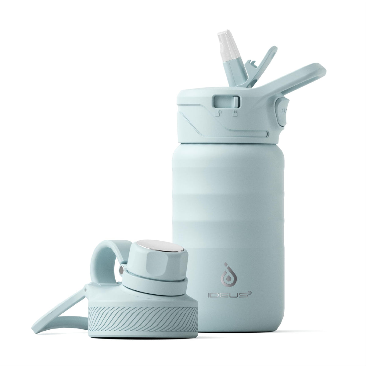 IDEUS 14oz Insulated Kids Water Bottle with Straw