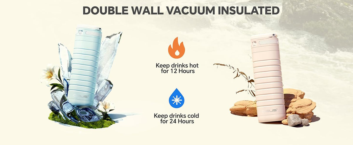 IDEUS 14oz Flat Insulated Water Bottle