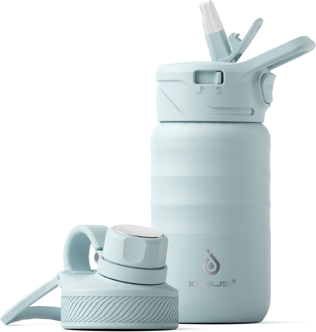 IDEUS 14oz Insulated Kids Water Bottle with Straw