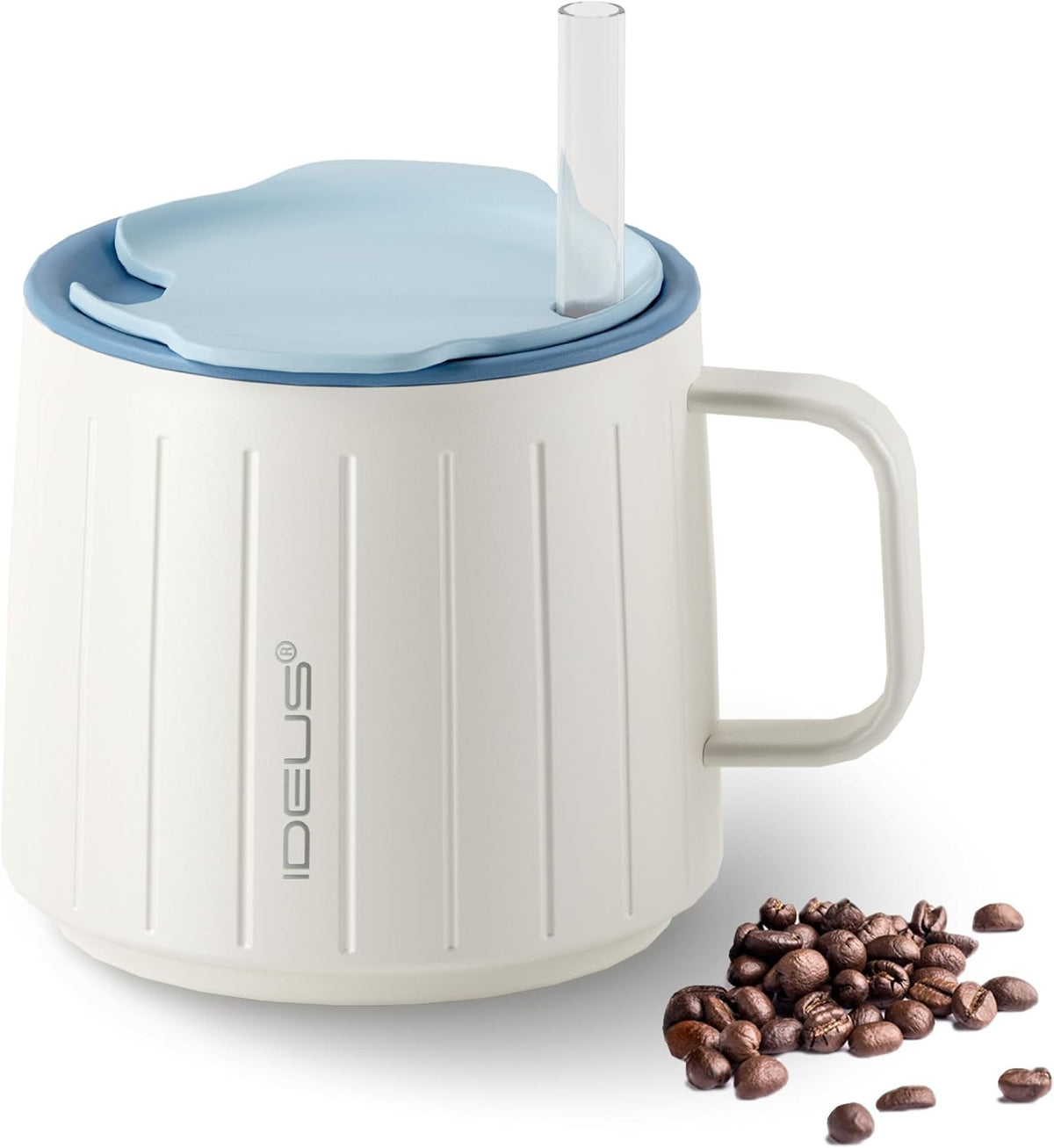 IDEUS Insulated Mug with Straw and Handle