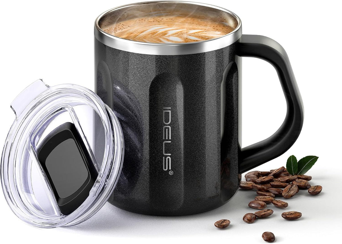 IDEUS 16oz Insulated Coffee Mug with Lid