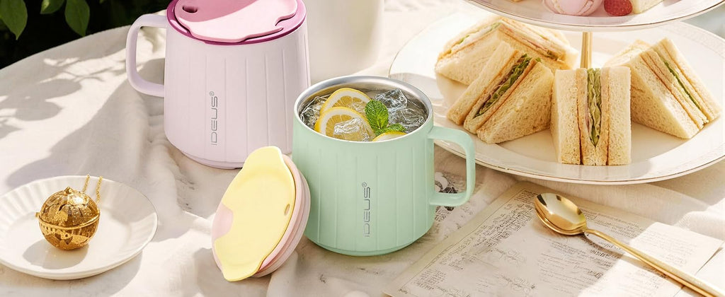 IDEUS Insulated Mug with Straw and Handle