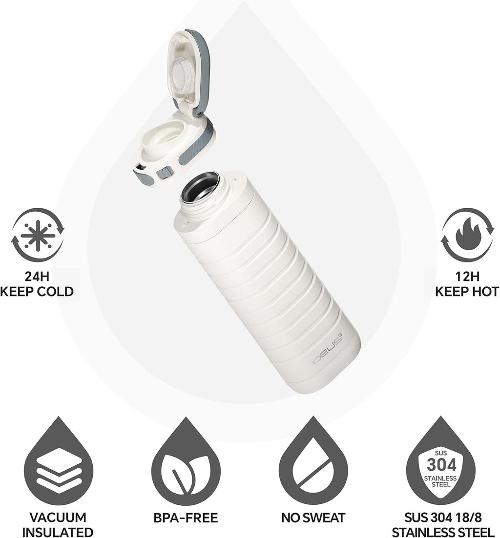 IDEUS 14oz Flat Insulated Water Bottle