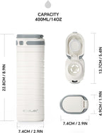 IDEUS 14oz Flat Insulated Water Bottle