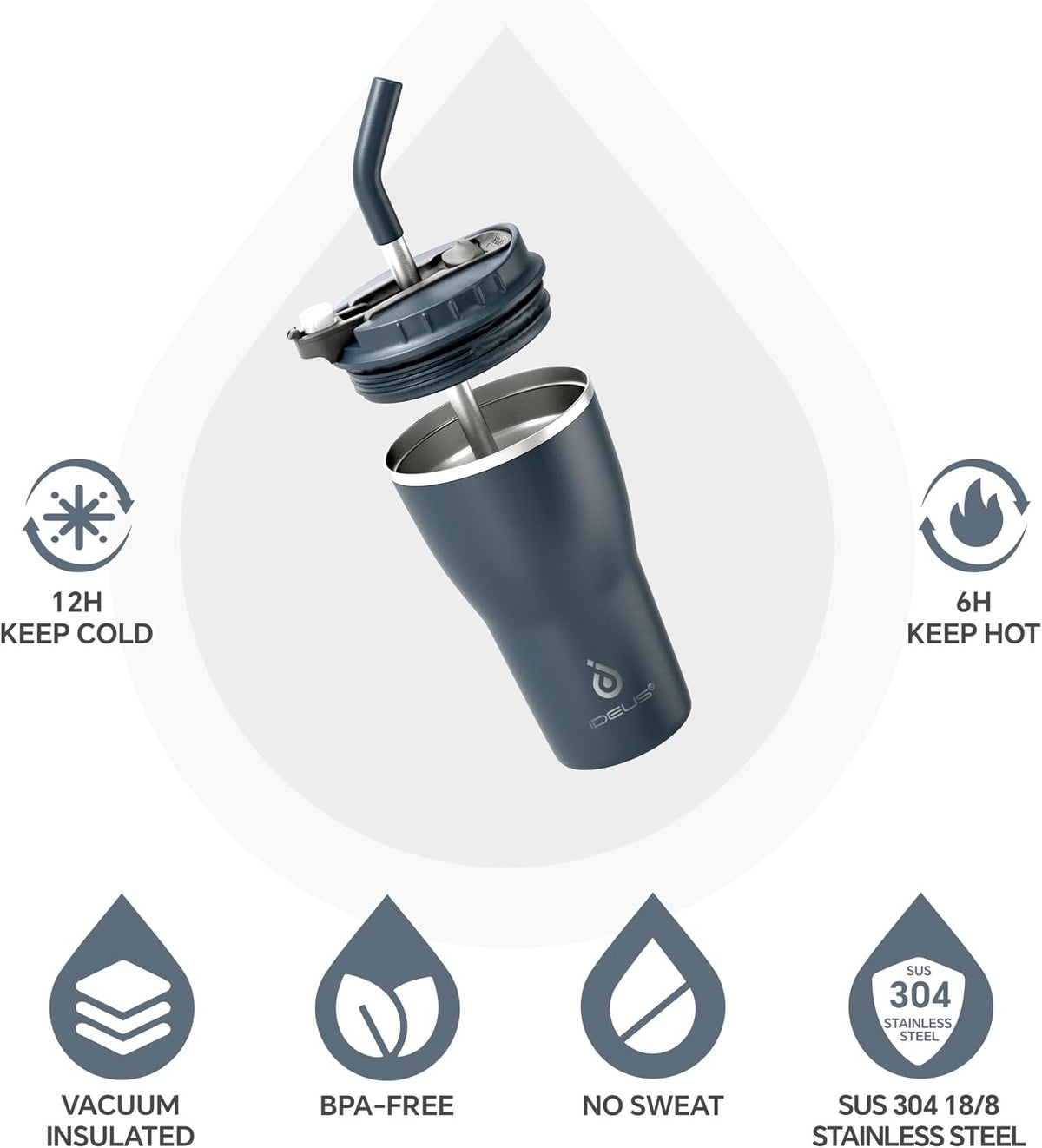 IDEUS 14oz Insulated Straw Tumbler