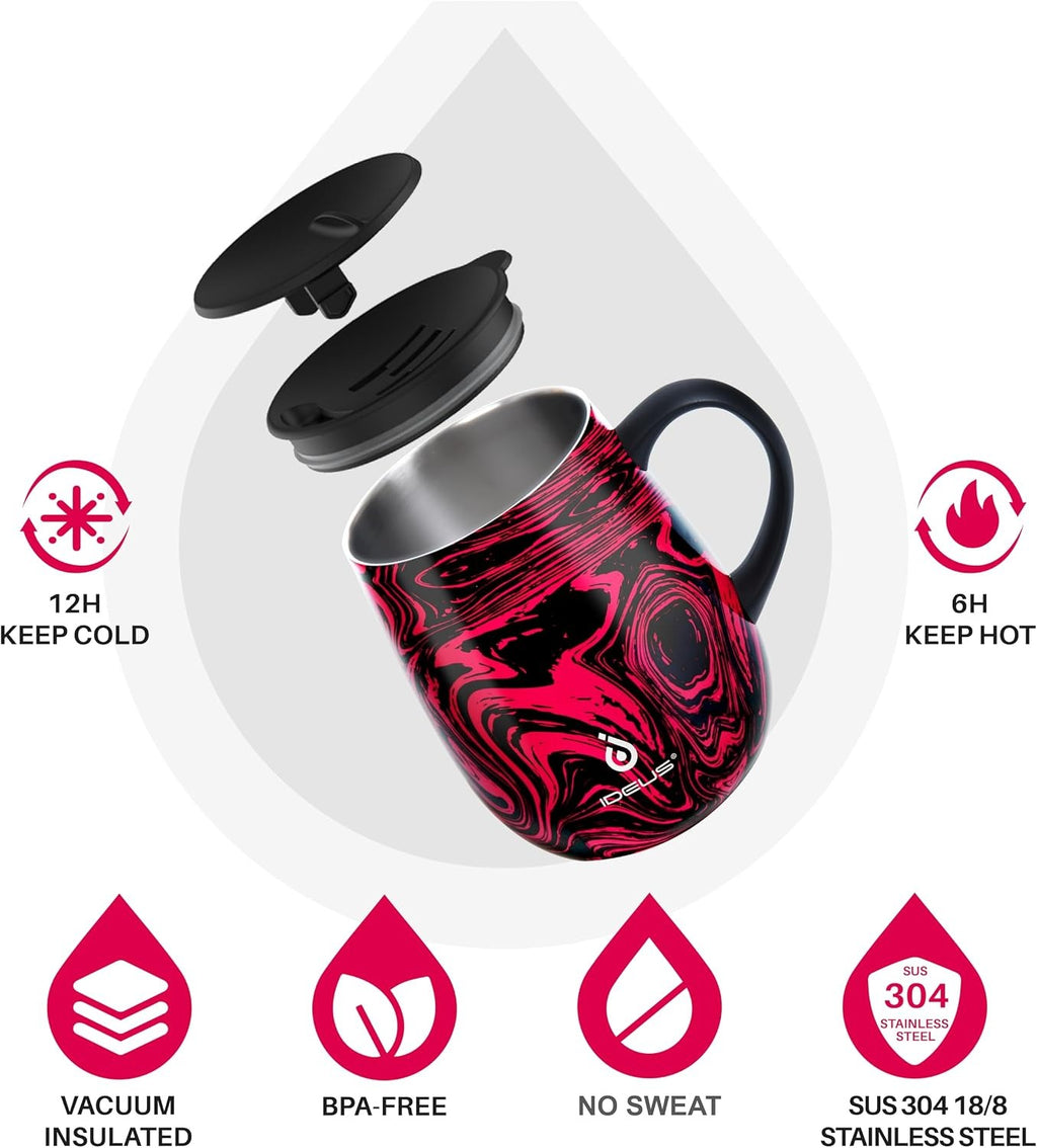 IDEUS Zebra Red Insulated Coffee Mug