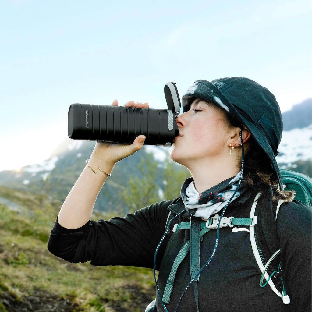 IDEUS 14oz Flat Insulated Water Bottle