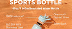 IDEUS 40oz Insulated Water Bottle with Handle