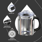 IDEUS 16oz Insulated Coffee Mug with Lid