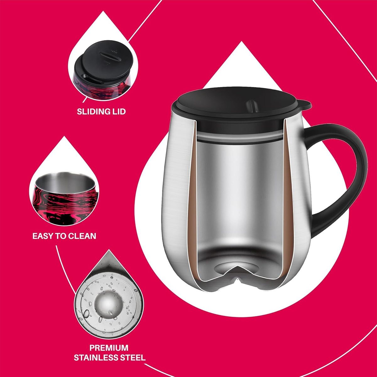 IDEUS Zebra Red Insulated Coffee Mug