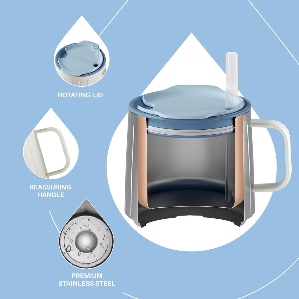 IDEUS Insulated Mug with Straw and Handle