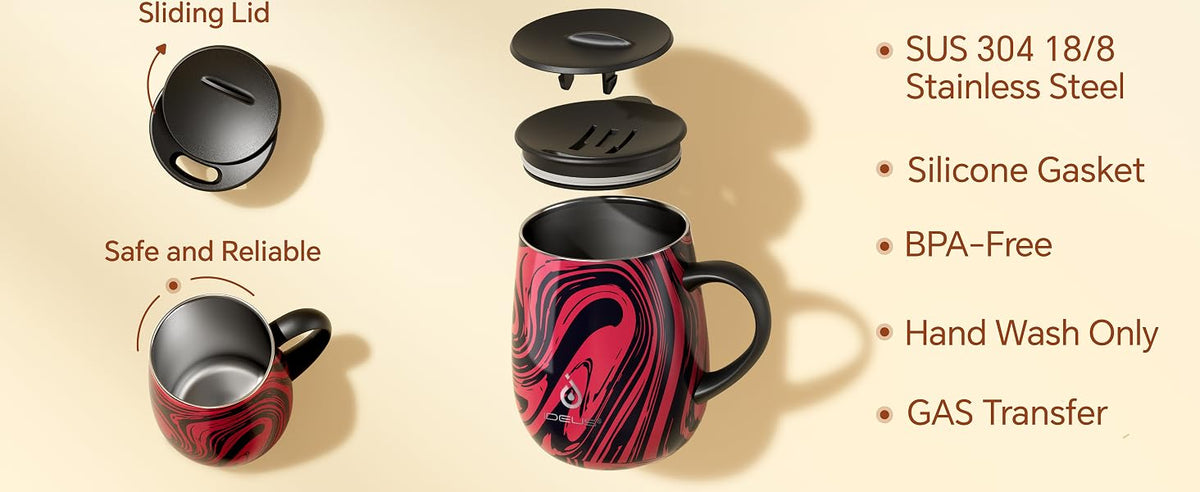 IDEUS Zebra Red Insulated Coffee Mug