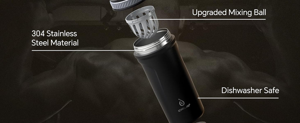 IDEUS Insulated Protein Shaker Bottle