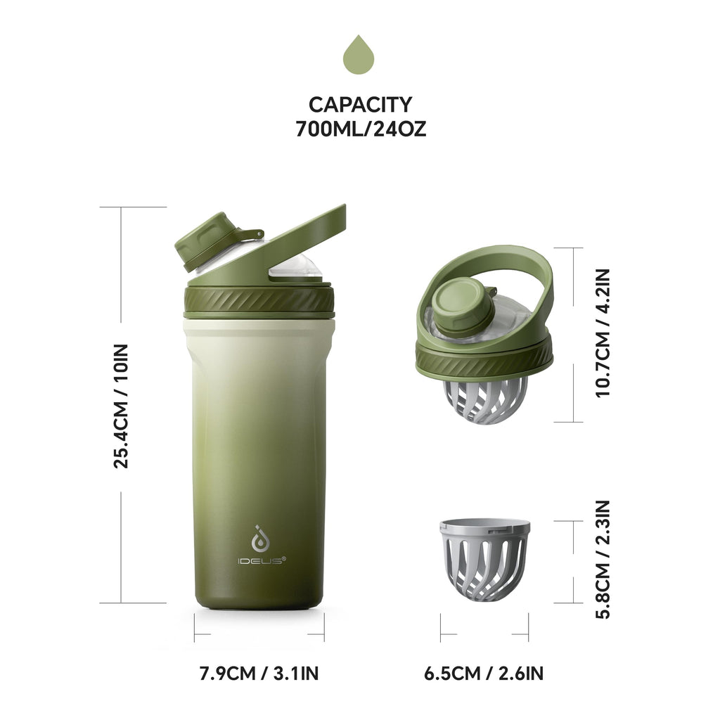 IDEUS Insulated Protein Shaker Bottle