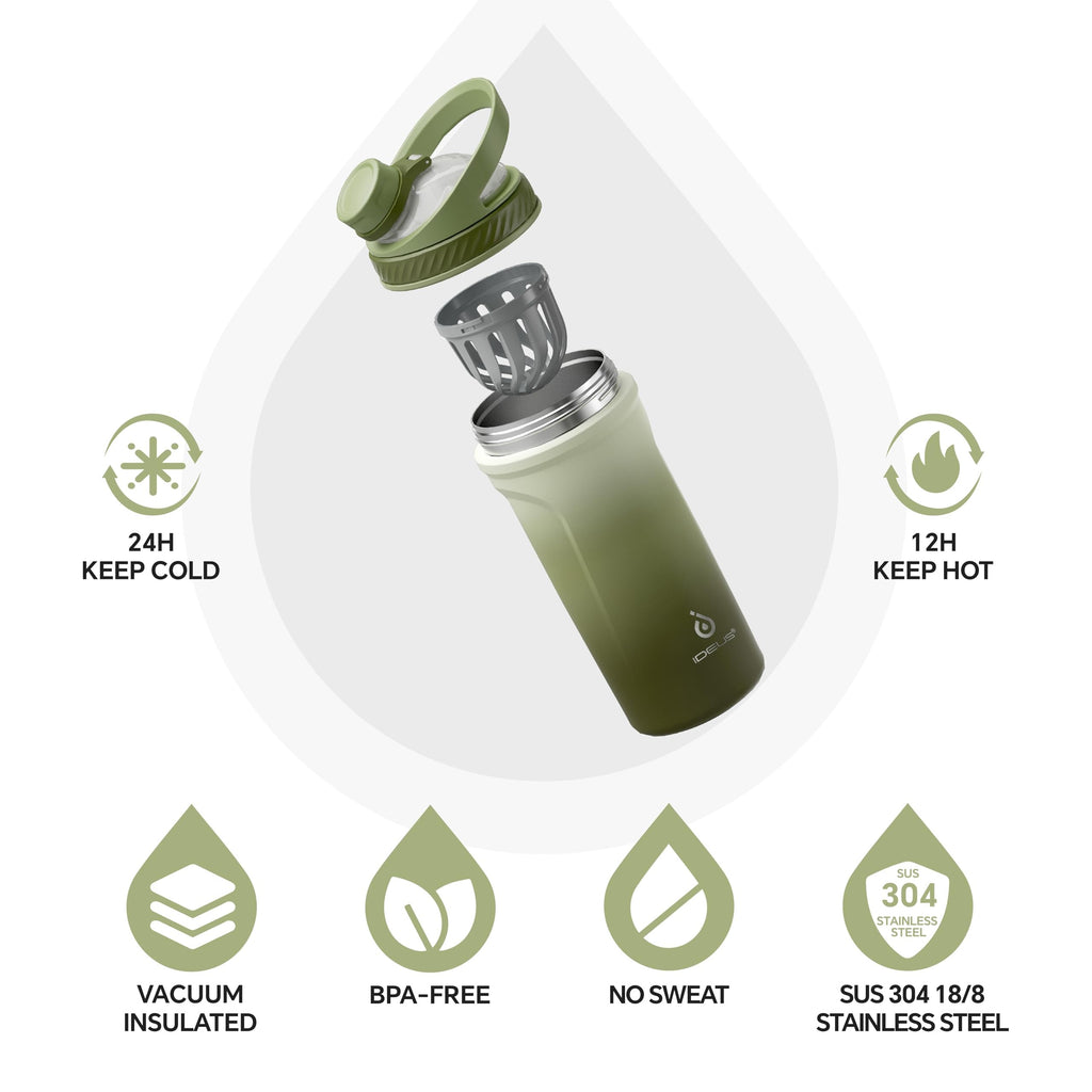 IDEUS Insulated Protein Shaker Bottle