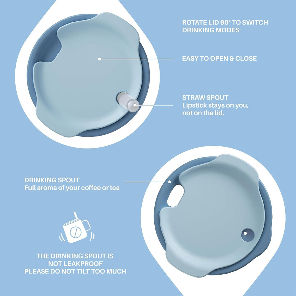 IDEUS Insulated Mug with Straw and Handle