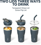 IDEUS 14oz Insulated Straw Tumbler