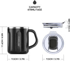 IDEUS 16oz Insulated Coffee Mug with Lid