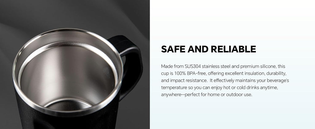 IDEUS 16oz Insulated Coffee Mug with Lid