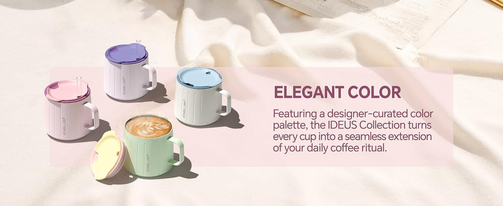 IDEUS Insulated Mug with Straw and Handle