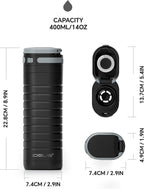 IDEUS 14oz Flat Insulated Water Bottle